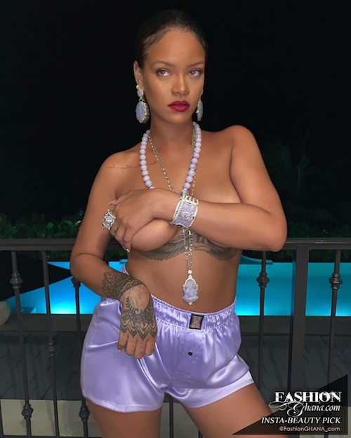 Rihanna goes topless to Popcaan song, ‘Naked’ on IG